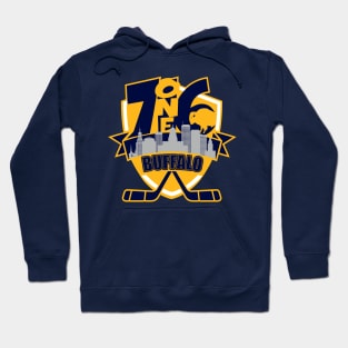 716 Buffalo Hockey Yellow Shield Hoodie